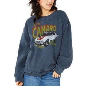 True Vintage Junior's Classic Camaro Graphic Sweatshirt Blue XS